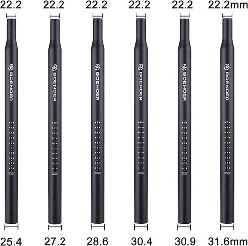 Boenoea Bike Seatpost - Aluminum Alloy Bicycle Seat Tube | 25.4-31.6mm, 400mm Length for Mountain & Road Bikes