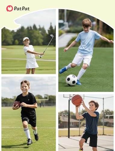 Athletic Short Sleeve Shirts for Kids 13-14 Years - White