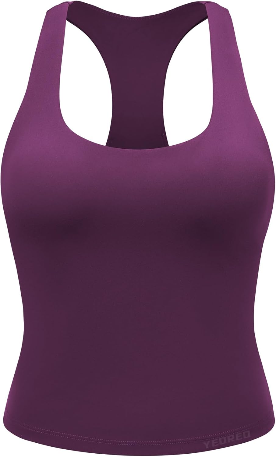 YEOREO Racerback Workout Tank Top - U Neck Padded Camisole for Women | Sleeveless Yoga Shirt