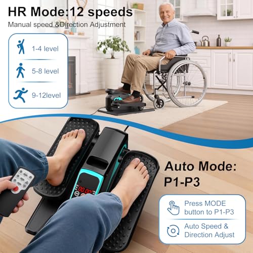 Under Desk Elliptical Leg Exerciser for Seniors - Blue