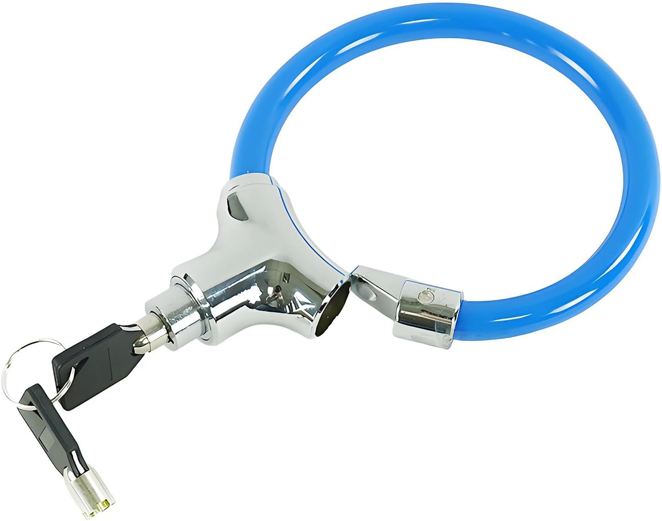 Skiennix Bicycle Cable Lock - Durable Blue Steel Security Lock with Keys for Enhanced Protection