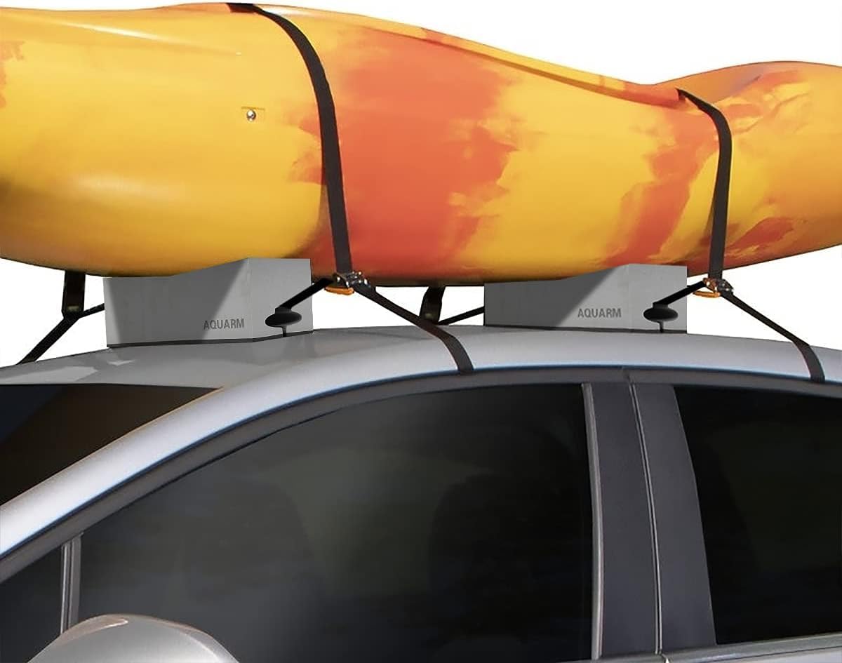 Universal Kayak Carrier Kit Kayak Foam Blocks for Roof Soft Standard Replacement Car Top Roof Racks Pads with Tie-Downs, 12 inch