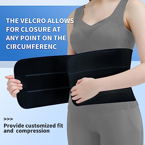 CANMIUS Black M Post-Surgery Abdominal Binder Belly Support 30-45"