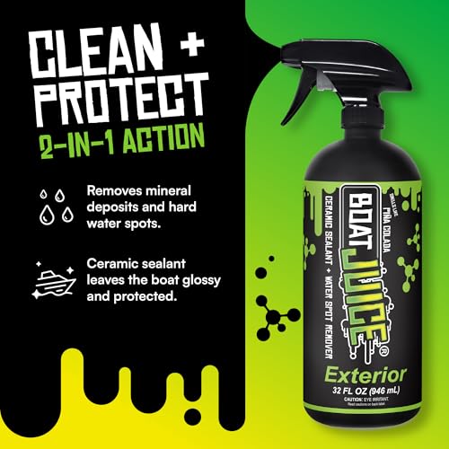 32oz Exterior Boat Cleaner & Protectant Spray | Water Spot Remover with SiO2 Sealant | Pina Colada Scent