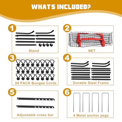 Adjustable 7x4 FT Volleyball Rebounder Net for Training
