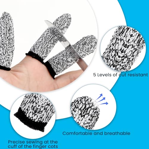 14 Pieces Cut-Resistant Finger Covers - Reusable Protective Sleeves