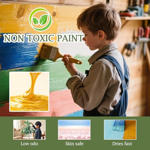 Wood Furniture Paint for Cabinets, Doors, Tables, Chairs and Dressers All In One Refinishing Matte Wood Paint Kit Water-Based No Need Prime No Varnish Easy to Use 6.35oz-1 Pack (Pure White)