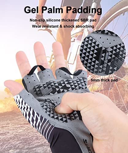 Half Finger MTB Cycling Gloves - Gel Palm Padding, X-Large Green