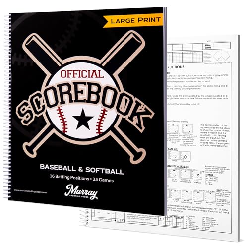 Large Print Baseball & Softball Scorebook - Spiral Bound, 35 Games