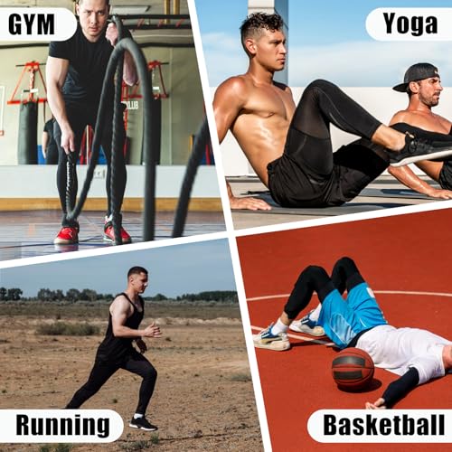 Men's Compression Pants - Cool Dry Workout Tights - White, Medium