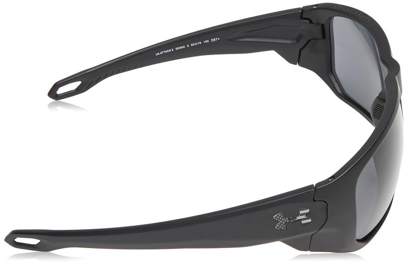 UA Attack 2 ANSI Sunglasses, Matte Black Frame "Freedom USA Logo" w/ Gray Lenses (1378233)