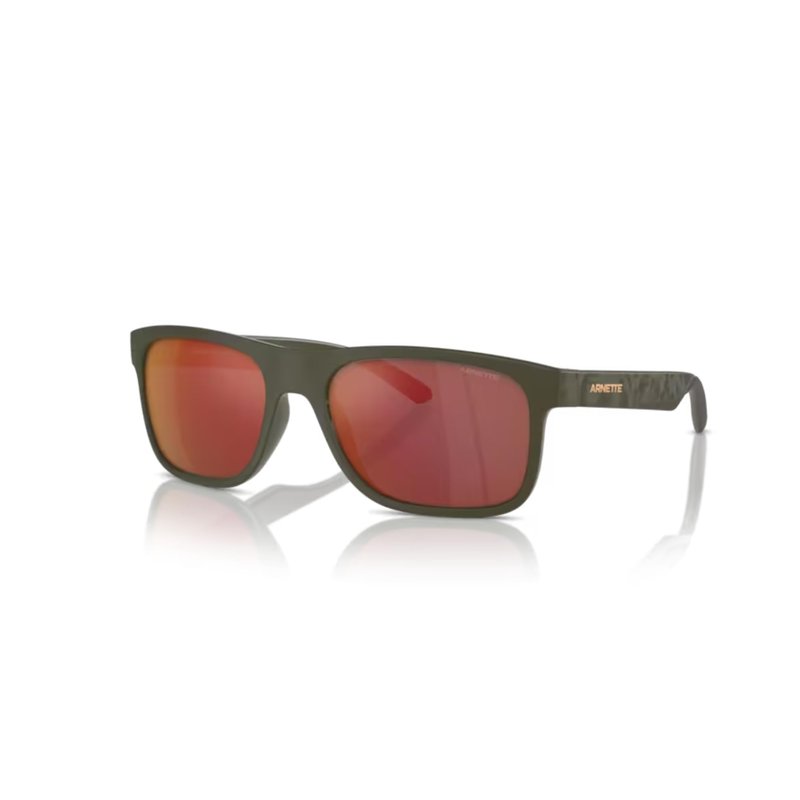 ARNETTE Khim AN4341 28546Q 56MM Military/Grey Mirror Orange/Yellow Square Sunglasses for Men +Bundle with Accessory Eyewear Kit