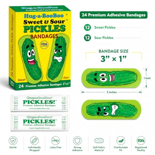 Sweet & Sour Pickles Adhesive Bandages - 24 Ct Box