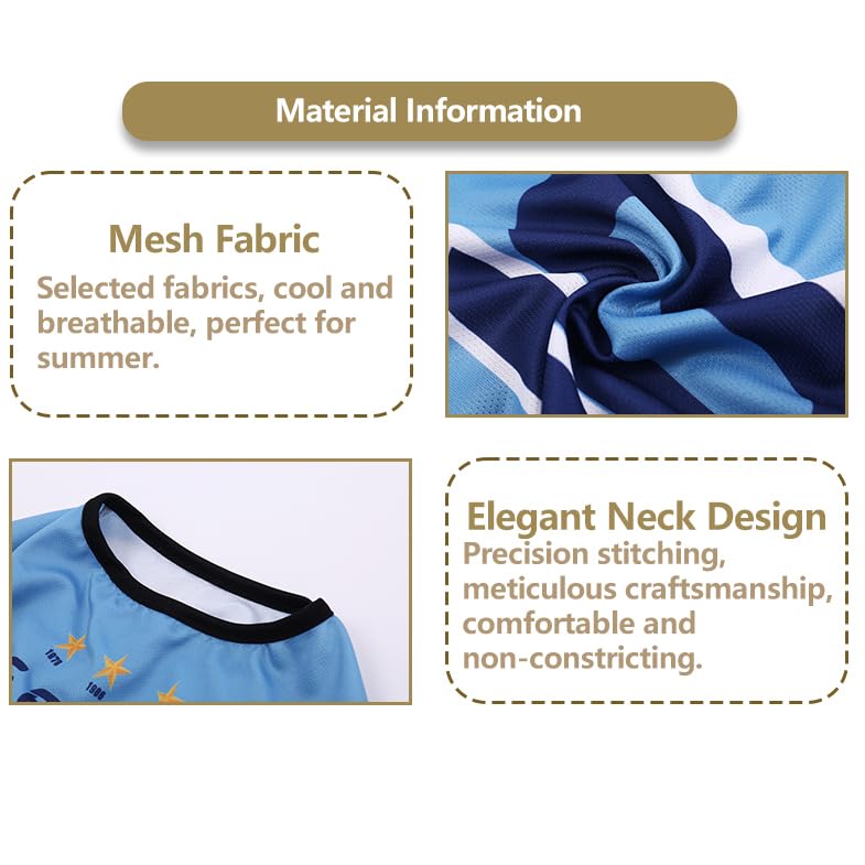 Argentina Jersey Dog Shirt - Breathable Sports Costume - Blue S