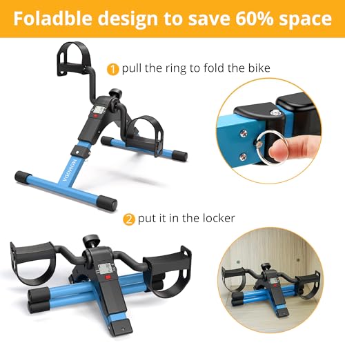 Foldable Mini Exercise Bike for Legs and Arms with LCD Monitor