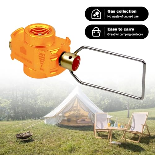 RULLINE Gold Basic Camping Gas Canister Refill Adapter - Compact, Durable