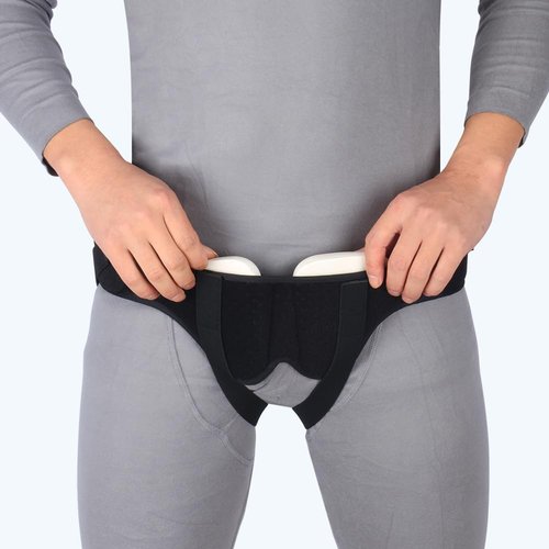 Hernia Belt Truss for Men for Women,Comfortable & Breathable Design,for Single/Double Inguinal Hernia or Sports Hernia Pain Relief,Recovery Strap with 2 Compression Pads Comfortable Material(Black, L,35"-41")