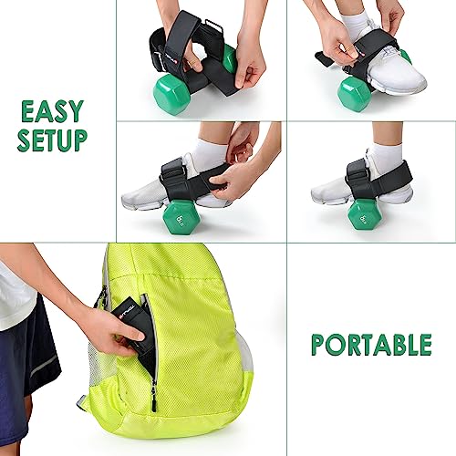 TOPJUM Jet Black Dumbbell Foot Attachment for Leg & Tibialis Strength Training