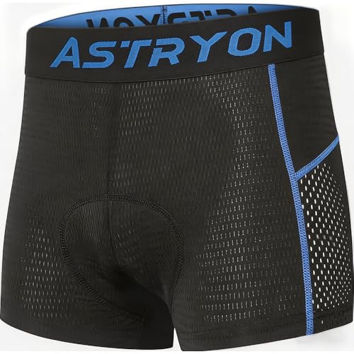 ASTRYON Men’s 5D Gel Padded Cycling Shorts - Large Black MTB Bike Shorts