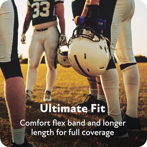 Athletic Over-the-Calf Football Socks - 2 Pair Pack, Black, Small