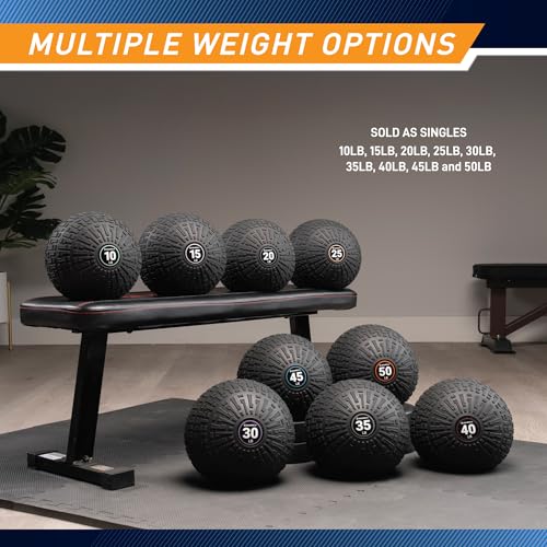 MARCY Slam Ball 30 lb Non-Bounce Medicine Ball with Textured Grip