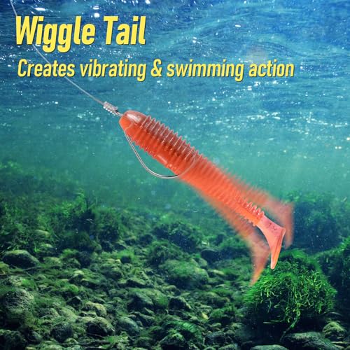 20 Pack Paddle Tail Swimbait Fishing Lures - Blue-White 2''