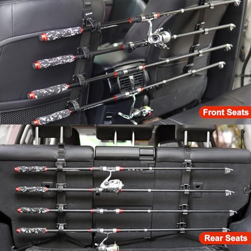 4-Rod Car Fishing Rod Rack Holder for SUV, Truck & Car Seatback Storage