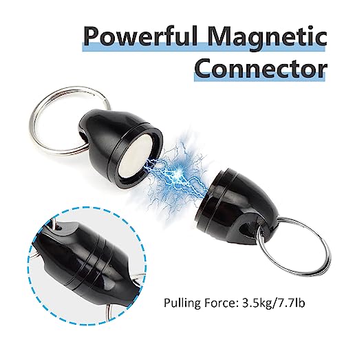 Magnetic Keychain Net Release - Aluminum Fishing Net Magnet Retractor - Black 1pc