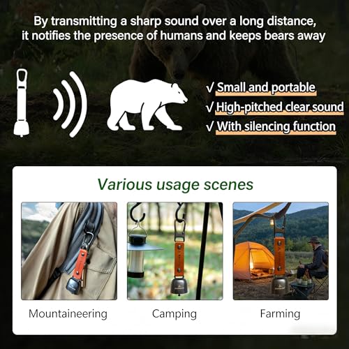 Auroraki's Loud Bear Bell with Magnetic Silencer for Deterrent,