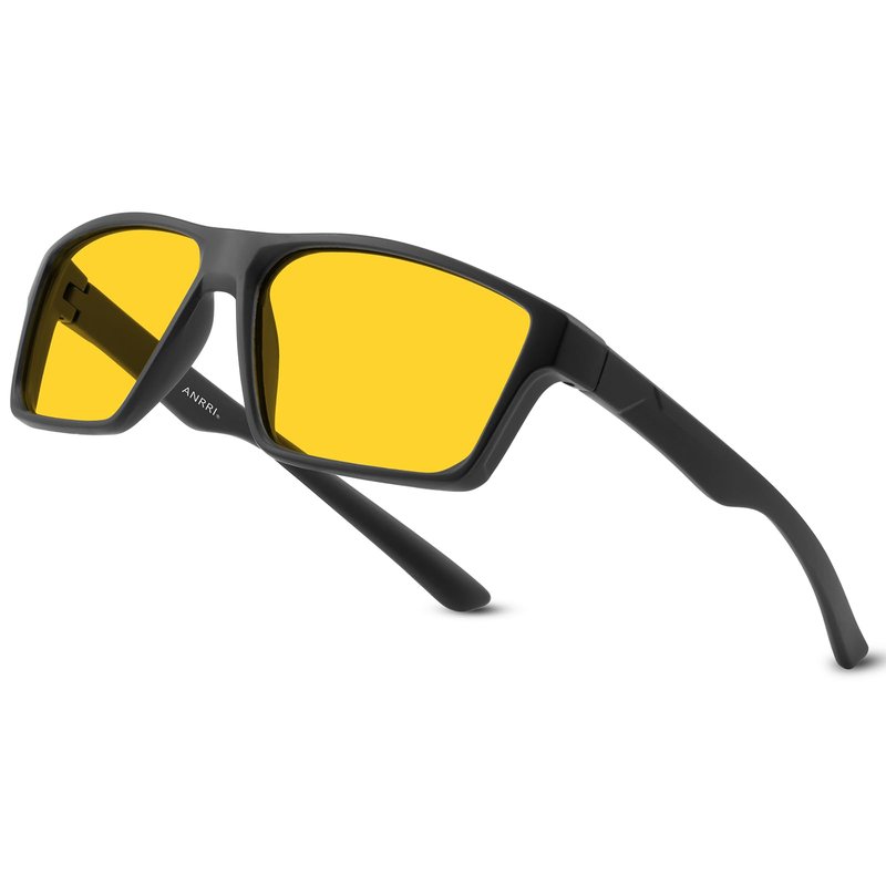 ANRRI Night Vision Sports Sunglasses for Men Driving Sunglasses Lightweight Tr90 Frame for Cycling Fishing Running UV400 Protection