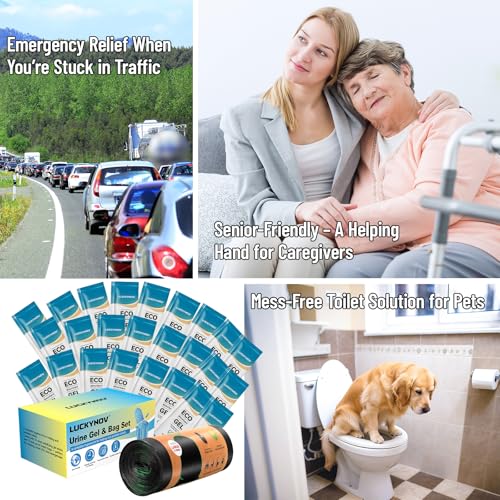 Portable Toilet Waste Bags with Absorbent Gel - Leak-Proof Camping & RV Sanitary Kit