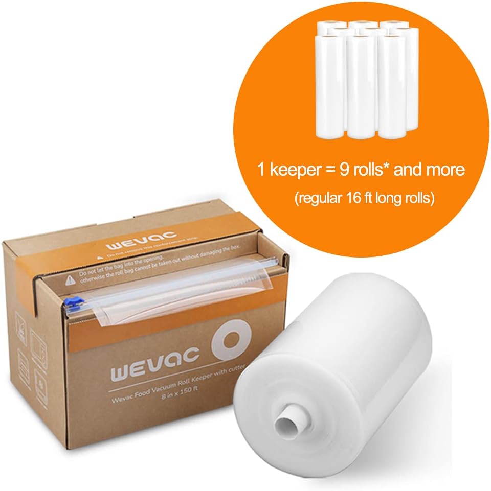 Wevac Food Vacuum Seal Roll - 11” x 150’ with Cutter, BPA-Free, Ideal for Meal Prep & Storage