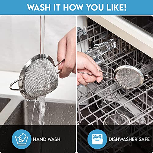 Fine Mesh Strainer - 3.3 Inch Conical Sieve for Tea, Coffee, Juice
