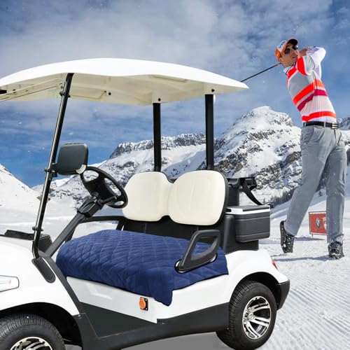 YOKYHOM Golf Cart Seat Covers for 2-4 Seat Carts, Ultra Soft Thick Plush, Non-Slip Backing, 51" x 30.5", Blue/Black