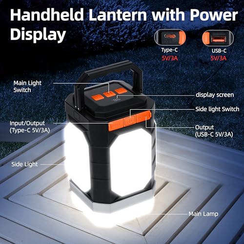 Sinvitron Camping Lantern Rechargeable?30,000mAh Portable Camping Lights, QC3.0 Fast Charging,1000 Lumens,350H Runtime,IPX5 Waterproof Emergency Light for Hurricanes,Power Outages,Camping