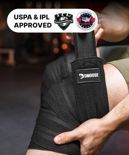 Knee Sleeves for Weightlifting - 7mm Compression Wraps, One Size, Black Stripes