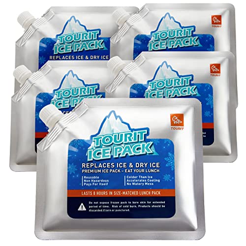Reusable Ice Packs for Lunch Boxes - 5 Pack Cooler Size