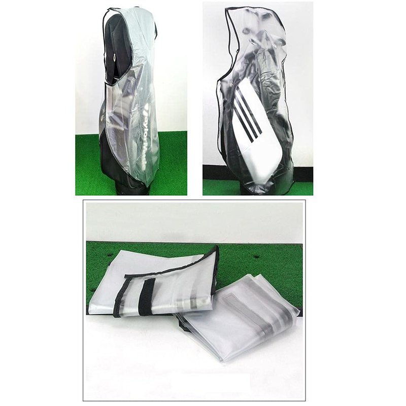 Zhongdawei Golf Bag Rain Cover, Transparent Waterproof Rain Cover Water Windproof Translucent PVC Golf Cart Travel Bag Rain Cover Portable Golf Rain Cover for Golf Bags Push Carts