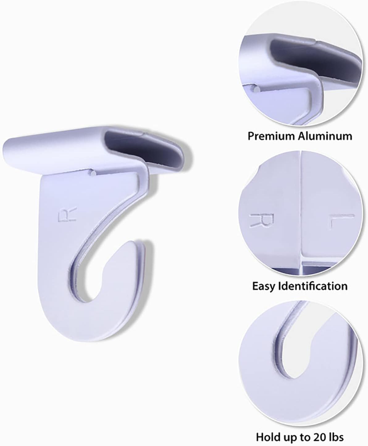 OALEN 60 Drop Ceiling Hooks for Classrooms & Offices, White Heavy Duty Ceiling Hooks for Hanging Plants & Decorations, Metal T-Bar Hooks for Suspended Drop Ceiling Tiles