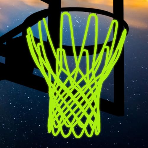 Luminous Basketball Net - Green Nylon Nightlight for Outdoor Use