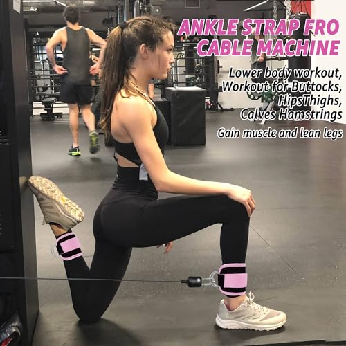 Anemeeoke Rose Adjustable Ankle Straps for Cable Machine Glute & Leg Workout