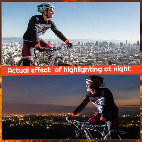 20 Pcs Reflective Snap Bands - High Visibility Safety Armbands - Red
