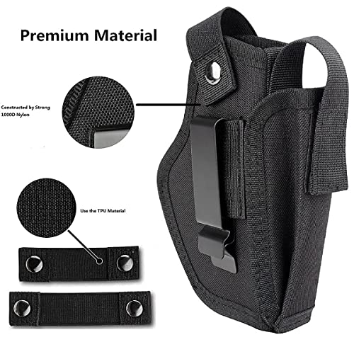 Universal Gun Holster with Mag Pouch for Right & Left Hand - Black