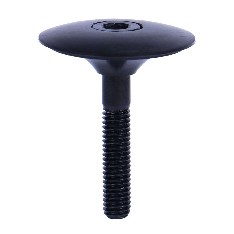 UHDFBDHF Bike Headset Titanium Top Cap 1-1/8" with Ti Bolt M6 x 35mm (Black)
