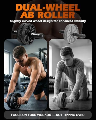 Ab Roller Wheel with Knee Pad - Full Body Core Trainer for Home Gym