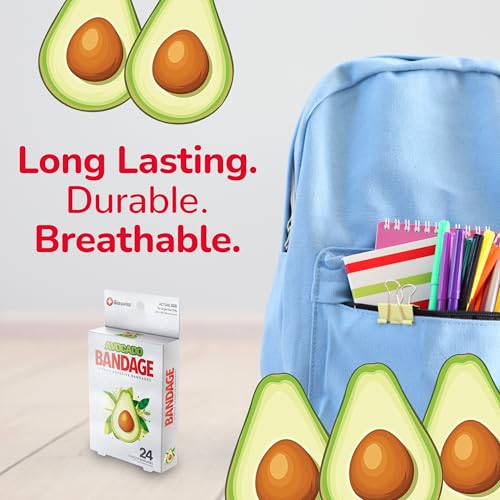 Avocado Shaped Bandage Set - 24 Count, Latex Free & Sterile