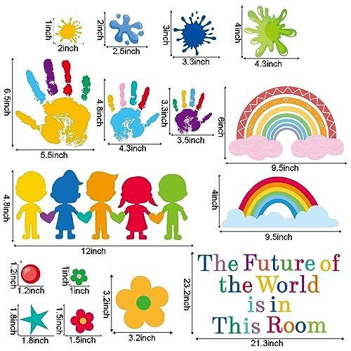 Inspirational Kids Classroom Wall Decals - The Future of the World Is in This Room Quote - Peel and Stick Vinyl Sticker - Inspirational Quote