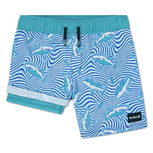 Hurley Boys' Hydro Shark Pull-On Swim Trunks with Liner - 4/Size