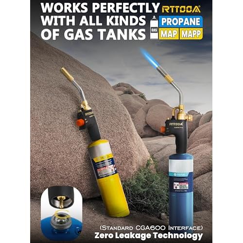 Propane Torch Head, GJ-8000pro High Intensity Torch Head, Trigger Start Gas Torch Kit for Propane, Pencil Flame Welding Torch Fuel by Mapp/Map/Propane, Soldering, Cooking£¨CSA Certified)