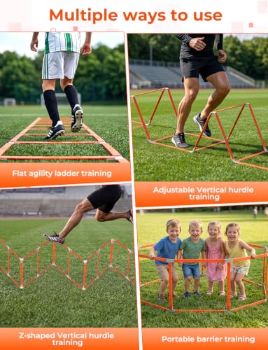 15ft Agility Ladder & Hurdles Set - Speed Training Equipment